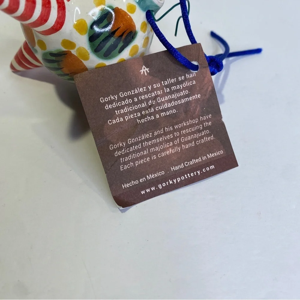 Gorky Gonzalez Mexico Pottery Handpainted Ornament NWT